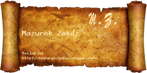 Mazurek Zekő névjegykártya